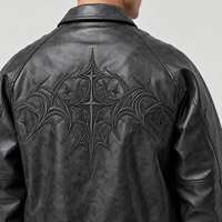 Vestes bomber d'hiver pour hommes fabriquées par l'usine Chaoxin avec broderie en chenille en cuir véritable personnalisée, veste de moto
