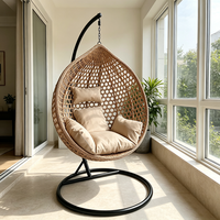 Fauteuil suspendu œuf en métal pour extérieur, personnalisé, avec coussin à séchage rapide, idéal pour patio, balcon et jardin - Vente en gros