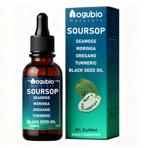 OEM nhãn hiệu riêng soursop giọt với rêu biển, Moringa, nghệ, dầu hạt đen, oregano thiên nhiên hữu cơ soursop giọt chất lỏng - Product Image 1