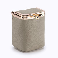 Nouveau portefeuille en cuir de vachette pleine fleur à fermeture ouverte avec miroir, organisateur unisexe haut de gamme, porte-monnaie portable et compact