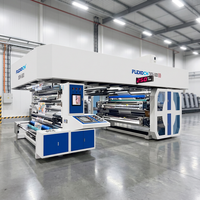 Machine d'impression flexographique automatique à tambour central 4 couleurs pour films rétractables en plastique BOPP PET PE, emballages alimentaires, étiquettes de boissons