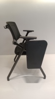 Chaise de formation pliante noire simple, chaise de bureau pour réunions et ordinateur, siège confortable pour longues sessions, vente en gros