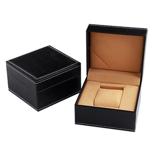 Wholesale Custom Logo Watch Box Sewing Thread Watch Box Flip Cover Display PU Leather Watch Box