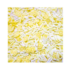 1KG Par Sac GÂTEAU AU CITRON Mélanger Jaune Citron Argile Polymère Paillettes Slime Fournitures