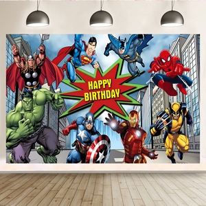Artículos de Fiesta Promocionales, Pancarta de Spiderman, Superhéroe de <span class=keywords><strong>los</strong></span> <span class=keywords><strong>Vengadores</strong></span>, Fondo para Niños, Decoraciones de Cumpleaños, Fondo de Superhéroe - Product Image 3