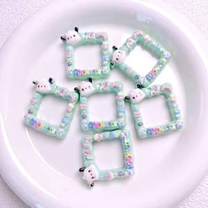 UV Color Plated Sanlio Straight Hole <b>Photo</b> <b>Frame</b> Beads DIY Mobile Phone Chain Jewelry Accessories <b>Acrylic</b> Loose Beads - Product Image 2