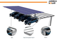 Pour abri de voiture avec panneaux solaires et montage au sol pour structure en acier + acier galvanisé à chaud, garantie 15 ans