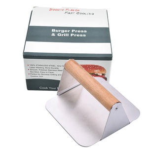Accessoires de plaque chauffante professionnelle <span class=keywords><strong>Presse</strong></span> à hamburger en acier inoxydable <span class=keywords><strong>Presse</strong></span> à <span class=keywords><strong>steak</strong></span> de boeuf carrée et ronde - Product Image 4