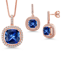 Juego de Joyería de Plata de Ley 925 al por Mayor con Circonita Cúbica AAA Simple, Corte Corazón, Tanzanita, Solitario, Pendientes, Colgante y Collar