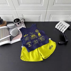 2025 Summer New Release Korean Style Casual Sports Vest Suit for Boys Double-Sided Printed Loose Sleeveless Popular <strong>Clothing</strong> Set - Product Image 2