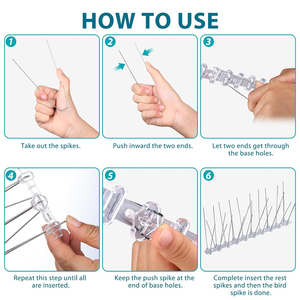 Pointes <span class=keywords><strong>anti</strong></span>-oiseaux multi-usages en acier avec base en plastique, vente en gros d'usine - Product Image 6