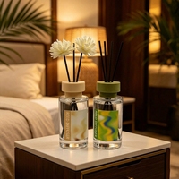 Diffuseur de parfum d'intérieur personnalisé avec fleurs séchées, 50 ml, huile essentielle, diffuseur à bâtonnets romantique aux fleurs