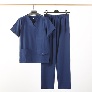 Style Scrubs Uniformes Poches Tops Pantalon de travail à jambe droite extensible pour la clinique Salon dentaire médical - Product Image 6