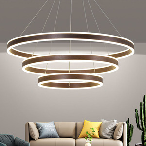 <span class=keywords><strong>HHot</strong></span>, iluminación montada Popular, lámpara colgante de lujo de acero inoxidable, círculo dorado, diseño moderno, candelabros Led, luz colgante - Product Image 2