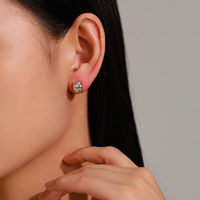 Ensemble de bijoux Mylove personnalisé en argent sterling 925 plaqué rhodium, comprenant un collier pendentif cylindrique matelassé et des boucles d'oreilles créoles en forme de C, vente en gros