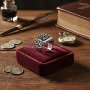 925K Sterling <b>Silver</b> Art Design Carved <b>Men</b> Pill Box <b>Ring</b> Handmade - Product Image 3