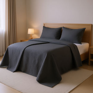 Ensemble de couvre-lit réversible Db Luxury, gris foncé, taille double, microfibre polyester, motif uni, pour la maison et l'hôtel - Product Image 2