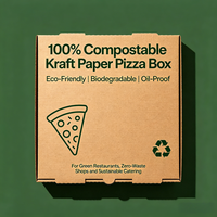 Boîte à pizza en kraft compostable personnalisée, imprimée, biodégradable, résistante à l'huile, écologique, pour la vente en gros