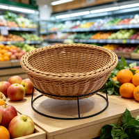 Zwarte stevige PP draad displaystandaard met metalen frame, perfect supermarkt rek voor fruit, brood, groenten & meer