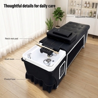 Lit de shampooing thaïlandais intelligent haut de gamme personnalisable avec fonction de massage pour salon et spa