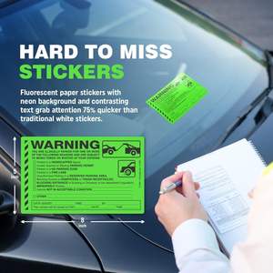 Pegatinas de infracción de estacionamiento adhesivas permanentes súper pegajosas, paquete de 50 para cumplimiento de infracciones de estacionamiento ilegales - Product Image 2