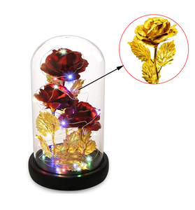 <span class=keywords><strong>La</strong></span> <span class=keywords><strong>Belle</strong></span> <span class=keywords><strong>et</strong></span> <span class=keywords><strong>la</strong></span> Bête <span class=keywords><strong>Rose</strong></span> en soie <span class=keywords><strong>rouge</strong></span> Lumières LED longue durée en dôme de verre Fleur décorative pour <span class=keywords><strong>la</strong></span> fête des mères ou <span class=keywords><strong>la</strong></span> Saint-Valentin - Product Image 2