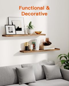 Mensola da Parete in Legno di Paulownia Personalizzata, Stile Rustico <span class=keywords><strong>Marrone</strong></span> Bruciato, 40cm, per <span class=keywords><strong>Cucina</strong></span> - Product Image 5