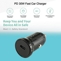 Pengisi Daya Mobil 30W PD 3.0 & QC3.0 Pengisian Cepat Berbahan Aluminium Alloy dengan Port Tipe-C Adaptor 5V/3A untuk Ponsel & Perangkat Pintar