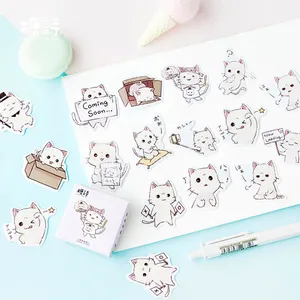 45pcs per pack Kawaii Cats Mini Boxed Stickers Cute Pet Scrapbook Diary Sticker Notebook DIY Label Handaccount Decor