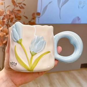 Presente para o Dia da Enfermeira para Meninas Caneca de Cerâmica Tulipa Nórdica Souvenir Prático para Escritório - Product Image 4