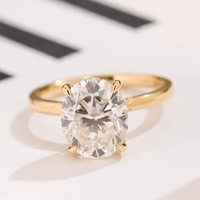 Bague de fiançailles en or massif 10k 14k 18k avec diamant de laboratoire pour homme et femme, certifiée IGI, 2ct 3ct VVS, bijoux en diamant de laboratoire sur mesure