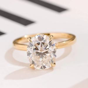 Anello di Fidanzamento in Oro Massiccio 10k <span class=keywords><strong>14k</strong></span> 18k con Diamante Creato in Laboratorio per Uomo e Donna Certificato IGI 2ct 3ct VVS Gioielli con Diamanti di Laboratorio Personalizzati - Product Image 1