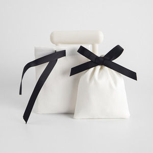 Cotton <b>Drawstring</b> Bags White Rectangular Jewelry Packaging <b>Bracelet</b> Bangle Storage 8x10cm 15x20cm 10x15cm 13x18cm 9x12cm 7x9cm - Product Image 3