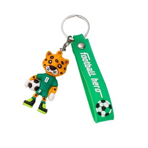 Llavero de Mascota de Dibujos Animados en 3D de Héroe de Fútbol, Mosquetón de PVC, Regalo Portátil para Aficionados al Fútbol - Product Image 4