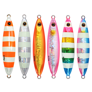Fuhui 20g 30g 40g 60g Jig métallique de pêche en mer à lancer lent, appât artificiel dur à longue portée, yeux 3D, leurre de pêche à la côte à lancer lent - Product Image 6