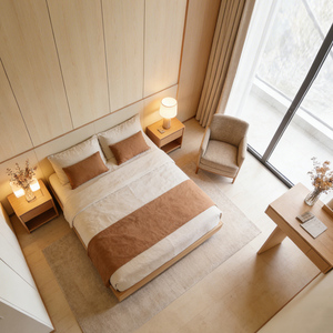 酒店家具制造商 3 5 星级酒店卧室套装豪华酒店床酒店特大床床架带床头柜床头板 - Product Image 2