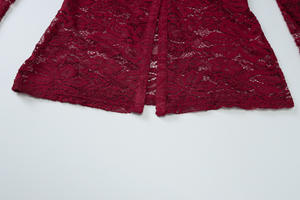 Conjunto <span class=keywords><strong>de</strong></span> Dos Piezas <span class=keywords><strong>de</strong></span> <span class=keywords><strong>Encaje</strong></span> para Mujer en Dos Colores, Camisa Transparente con Botones y Pantalones Cortos Tipo Boyleg, Tallas S-L - Product Image 6