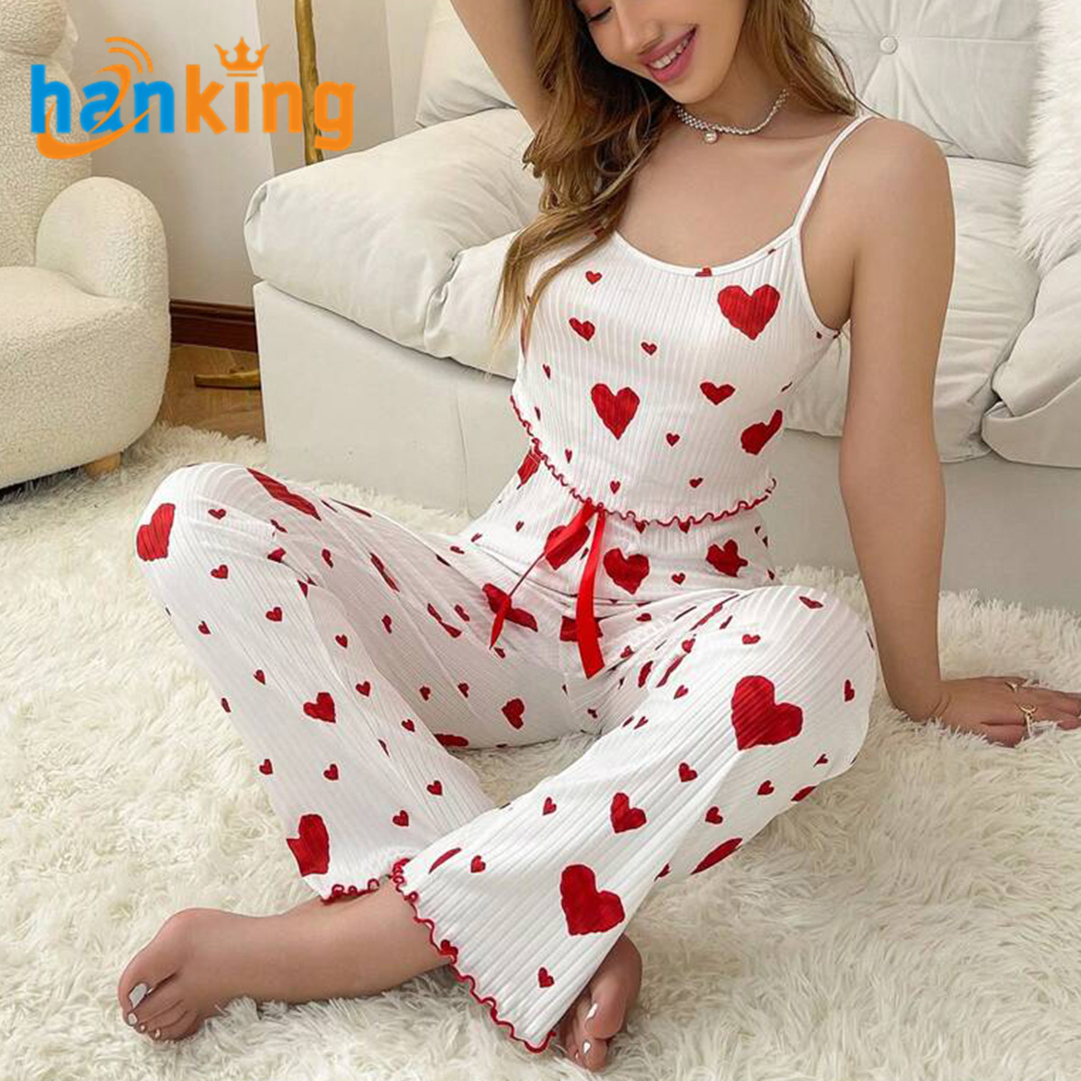 White+Red (Cami&Shorts Set)