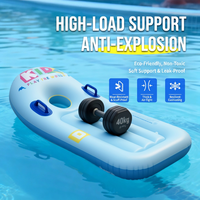 Bravo - Lit flottant rectangulaire gonflable pour enfants en PVC pliable avec poignées - 55 cm x 177 cm - Planche de surf pour enfants pour piscine et plage