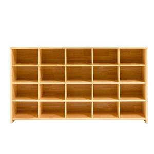 <b>Wooden</b> Kids <b>Shoe</b> <b>Rack</b> Storage Cabinet Natural Color Rectangle Standing Type For Living Room Multifunctional Design LY1112 - Product Image 2