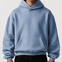 Qianshi Sweat à Capuche Homme Boxy Vierge, Qualité Supérieure 600 G/m² en Molleton, Graphique Personnalisé, Coton Épais 100%, Court et Surdimensionné