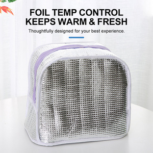 Tas Makan Siang Berinsulasi Kain Oxford Motif Daisy Baru Buatan Pabrik dengan Penutup Ritsleting Portabel untuk Penggunaan di Kampus dan Kantor - Product Image 5