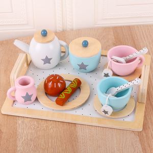 Premium <strong>Wooden</strong> Pretend Play <strong>Tea</strong> <strong>Set</strong> for Kids with Teapot Cups Saucers and Tray Ideal for Boys Girls <strong>Tea</strong> Party Role Play - Product Image 5