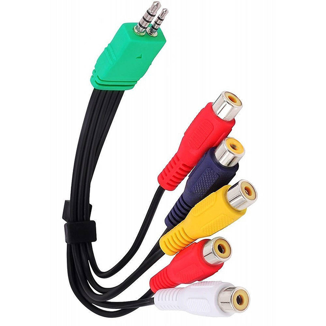 High Quality 3.5mm 2.5mm to 5 RCA 4K Digital Audio Video Cable with PVC Jacket for Camera and TV