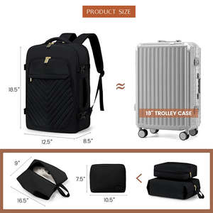 여행 배낭 노트북 기내 비행 승인 된 주말 비즈니스 하이킹을위한 하룻밤 수하물 가방 더플 백 - Product Image 5