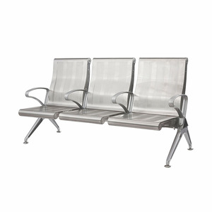 Sillas de Espera Prosperous de Acero Inoxidable, 3 Plazas con Reposabrazos para Espacios Públicos - Product Image 1