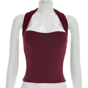 Viviblook Y26TP081 Camiseta de primavera y verano para mujer, nueva camiseta informal sencilla con empalme de malla y manga corta para mujer - Product Image 6