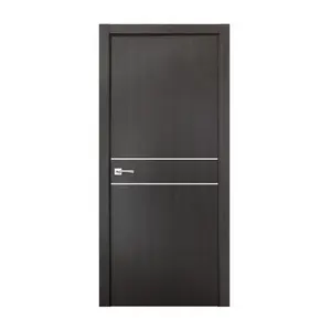 Modern walnut solid core interior room door dark wooden door design prehung hotel door
