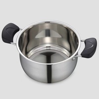Casseroles veloutées en acier inoxydable, 6 Pots à soupe à Induction robustes avec couvercle en verre et casseroles à fond triple couche