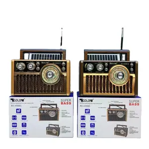 High Quality Fashion Design TF USB BT Speaker FM/AM/SW 3Bands Radio Portable Radio with Good Sound for Gift Double solar panel